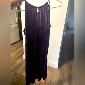 Banana Republic Sleeveless Dress Small Silky purple & black patterned